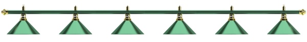 Лампа на шесть плафонов «Allgreen» (зелёная штанга, зелёный плафон D35см)
